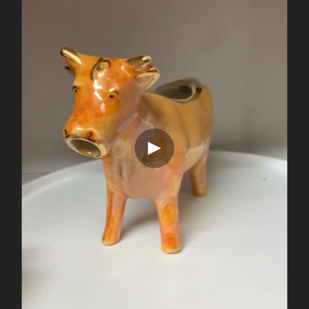 irredecent and gold trim Cow Creamer